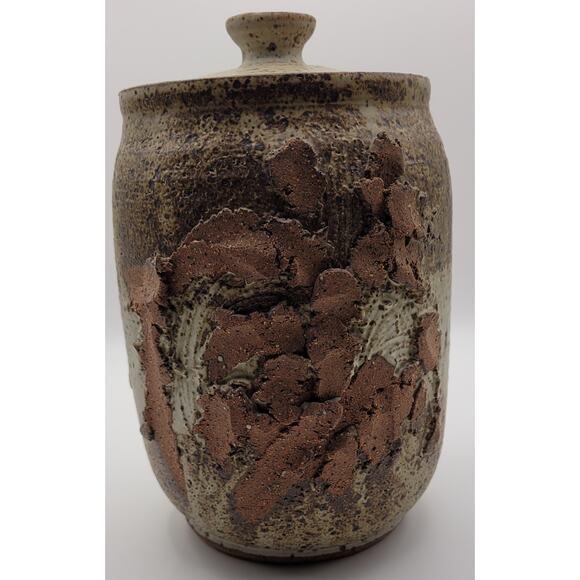 Unmarked Hand Thrown Art Pottery Brown Speckled Terracotta Canister - Picture 6 of 10